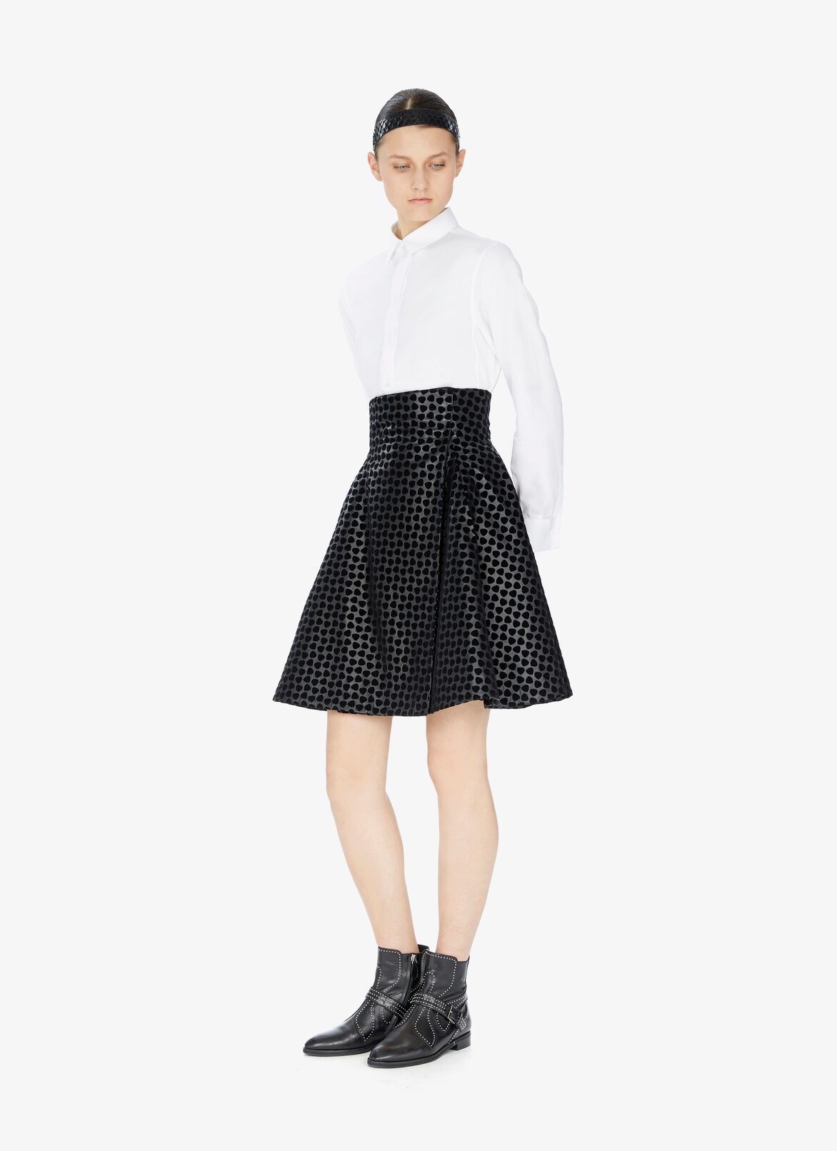 Wrap-Front Lambskin Skirt ALAÏA BLACK WRAP-FRONT LAMBSKIN SKIRT